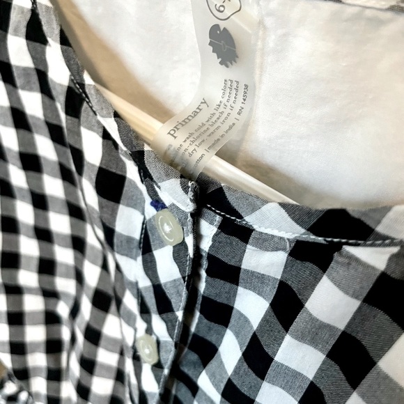 Girls Black-and-white Gingham Dress from Primary, size 6-7 - Picture 3 of 3